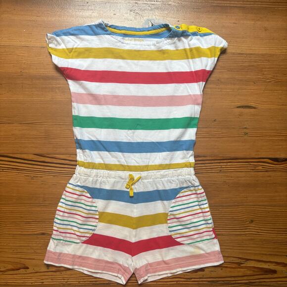 Mini Boden colorful striped short sleeve shorts romper SIZE 9 - Picture 1 of 6